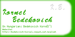 kornel bedekovich business card